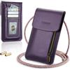 Casecond Uomo Donna Borsa a Tracolla per Mini Cellulare Piccola Borsa per Universale Telefono Portatile Messenger con Slot Carte di Credito per iPhone 14 12 11 Pro Max Samsung Xiaomi Fino a 7.5 Viola