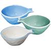 MERCURY SRL Ciotolina Snack, Ovale, a Forma di Pesce, Ceramica, Artigianale, Colori Assortiti - Piatto, Antipasti, Salse, Spezie, Contorni, Condimenti, Maionese, Ketchup - 12x8.5x5h cm (1 Pezzo)
