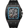 DAXIAOYU Trend Skeleton Gear - Orologio da uomo con cinturino in silicone, automatico, meccanico, impermeabile fino a 3 atm, luminoso, orologio sportivo di lusso, Nero e blu., Lusso