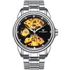 RORIOS Orologio da Polso Coppia Meccanico Orologi Uomo Donna Orologio Automatico Acciaio Inossidabile Orologio Luminosi Scheletrato Orologio Lavoro Elegante Nero Bianco