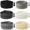 Aerzetix - Kit di Cerniera Lampo a Spirale 6x1 m N°5 tonalità Grigio + 18 cursori N°5 Non bloccabile in Metallo - Cucito merceria Sartoria progetti creativi