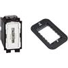 Bticino SK4005F Pulsante Assiale Living Now, Illuminabile, con Morsetti Automatici, 10A, 1 Modulo & Living Now Supporto 3 moduli, nero