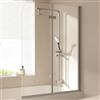 EMKE Vasca da bagno pieghevole per vasca da bagno, 110 x 140 cm, 2 pezzi, divisorio per doccia per vasca da bagno, 6 mm, vetro di sicurezza