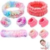 PMELCXD 3 Pezzi Fascia Viso 3Paia Fasce da Polso di Lavaggio Spa per Trucco e Lavaggio Viso Fascia Elastica per Spa Yoga Sport Doccia Viso Fascia da Avvolgere per Ragazze e Donne