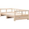 vidaXL Divano letto con letto estraibile, struttura in legno di pino massiccio, design 2 in 1, 80 x 200 cm, finitura marrone rustico, montaggio richiesto