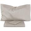 Morbidissimi Set lenzuola Completo letto, Sotto + Sopra + federa, No Stiro, Colore Lino, Una piazza e mezza, Tinta Unita in Microfibra, Made in Italy J605