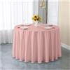 GOEXCPL Tovaglia rotonda in raso tinta unita Addensare Tessuto liscio Adatto per ristoranti, hotel, matrimoni e feste Lavabile in lavatrice, Rosa Diametro 320 cm