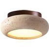 RXPVUXE Plafoniera in Pietra Wabi-sabi, Lampada da soffitto in travertino Giallo in Stile Giapponese, lampadari da soffitto Vintage da 10 W per Camera da Letto, Ingresso, Cucina, Foyer, Scala