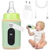 Idota Scaldabiberon per bambini, in viaggio, portatile, con ricarica USB, 6 temperature regolabili 38-55 °C, scaldabiberon con display a temperatura (verde)