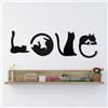 lemgyiamz Decorazione da Parete in Metallo, Gatto Metallo Nero Parete Gattino Arte Ferro Decorazioni Gatti Artistica Muro per Casa Wall Hanging Decor, Micio Silhouette Appendere Murale per Camera