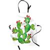 ABAKUHAUS Cactus Grembiule, Ripe Frutta Fico d'India, Comodo per la Cucina Unisex con Collo Regolabile per Cucinare Cuocere Arrostire e Giardinaggio, Verde e Vermilion