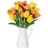 DecorDwell Artificiali in Lattice Tulipano, 20 Tulipani in Seta, Tulipani Artificiali Multicolori Realistici, per Matrimonio, Casa, Festa, Festival, Composizioni Floreali, Bouquet da Sposa