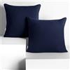 DecoKing Set di 2 federe 40 x 40 * 2 cm, jersey 100% cotone pettinato, chiusura a cerniera Blu scuro Amber