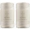 S SENSY Sensy, Cordoncino in poliestere da 5 mm, 95 metri, 100% polipropilene, per macramè, 5 mm, per borse all'uncinetto, macramè, filo all'uncinetto, regalo per maglieria (Ecrù)
