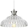 ZTTECH Lampadario a Sospensione in Vetro Vintage 30cm Altezza Regolabile E27 Lampada da Soffitto per Cucina Soggiorno Sala da Pranzo Camera da Letto Bar Ristorante (Argento+Trasparente)