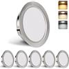 YindaLux Faretti LED da Incasso 230V 3CCT IP44 LED Spots 3W 55-58MM 6PCS Nichel