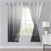 XWZO - Tende in voile con occhielli, tende ombre con sfumature, set da 2, per camera da letto e soggiorno, tende con anelli e ferma-piega, H160xL140cm, colore grigio