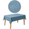GECO Green ECOmmerce Tovaglia Rettangolare Impermeabile 120x160 cm, Antimacchia Lavabile, Plastificata Effetto Tessuto, Retro Felpato Antiscivolo, Ideale per uso Interno ed Esterno (120x160 Blu)