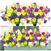 YSUVIN 4 Bouquets fiori finti, Gloire Matinale Realistici Fleurs Pétunia Bouquet Deco Piante Finte da Esterno Intérieur Soggiorno Casa Portico Giardino Balcone E Giardino(Multi)
