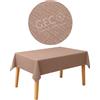 GECO Green ECOmmerce Tovaglia Rettangolare Impermeabile 120x190 cm, Antimacchia Lavabile, Plastificata Effetto Tessuto, Retro Felpato Antiscivolo, Ideale per uso Interno ed Esterno (120x190 Marrone)