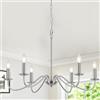 MRHYSWD Lampadari Moderni Vintage, 6 Luci Argento Lampadario A Sospensione Industrial, Lampadari Ferro Battuto Classici Industriale Per Soggiorno Camera Da Letto Cucina Salotto Corridoio