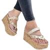 Fulidngzg Scarpe Donna Estive Alta Aperta Ciabatte Plateau Casual Bohemia Top Eleganti Slip-On Infradito Con Tacco Sughero Scarpe Zeppa Mare