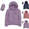 Generic Piumino Donna Giacche College Americani Cappotto Invernale Caldo Impermeabile Leggero con Cappuccio Antivento Riciclato (A02-Purple, M)