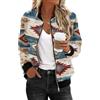 Generic Cappotto da donna a maniche lunghe giacca invernale leggera da donna con stampa floreale capispalla casual cappotto sciolto con cerniera bomber giacche autunno inverno capispalla, #19 Multicolore, L