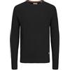 JACK & JONES Jjpannel Knit Crew Neck Aw24 Maglione Lavorato a Maglia, Nero, S Uomo