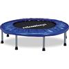 Relaxdays Trampolino, tappeto, elastico e pieghevole, fitness, HxLxP: 22 x 95 x 95 cm, portata max. 100 kg, nero-blu