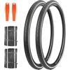 ZUKKA Coppia di pneumatici da bicicletta da 28 pollici, 700 x 35 C, con strisce riflettenti, pieghevole, 37-622, per bicicletta, strada, mountain bike, ibrido, touring, bici elettrica, 2 pezzi
