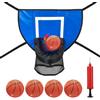 BORDEAG Cestino da basket per trampolino con pompa per pallacanestro, accessorio per pallacanestro, mini cestino da basket con 4 mini palline da basket e 1 pompa per interni ed esterni
