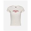 Tommy Hilfiger Slim Varsity Rib W - T-shirt - Donna - Beige