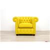 VAMA Divani Piccola Poltrona Chesterfield in Pelle Giallo Limone