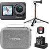 AKASO Kit di Creatore Brave 7 Fotocamera Sportiva 4K WiFi 20 MP, Borsa di Stoccaggio per Action Camera, Fotocamera Acquatica Subacquea con 60 cm Bastone Selfie con 2 batterie 1350 mAh