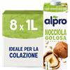ALPRO CLASSICO, Bevanda alla NOCCIOLA, Naturalmente Senza Lattosio, con Vitamine B2, B12 e D - 8 confezioni x 1 Litro