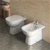 Ceramica Dolomite Coppia di sanitari filomuro Dolomite Gemma 2 Wc + Sedile tradizionale e Bidet