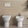 Ceramica Dolomite Coppia di sanitari filomuro Dolomite Gemma 2 Wc + Sedile Soft Close e Bidet