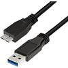 LogiLink 2m USB 3.0 A maschio a Micro B maschio cavo USB - nero