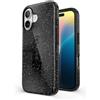 Speck CandyShell Grip Case iPhone 16 - Custodia sottile MagSafe per donne e uomini, nero glitterato/nero acciaio