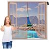 HYNSERV Zanzariera Magnetica Finestra 85x85cm Marrone Zanzariera Magnetica Per Porte Finestre Scorrevole con Magneti Anti Zanzare Insetti,Facile Montaggio per Porte Finestre Balcone