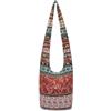 COTON POSE Donne Borse A Spalla Moda tela Hippie Crossbody Borse Boemia Stampe Animali Hobo Borse, Verde/viola.