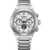 CITIZEN Cronografo Zenshin Senkei Eco-Drive Solar Super Titanium con cinturino in titanio e vetro zaffiro, argento, Bracciale
