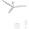 CREATE / WINDSTYLANCE/Ventilatore da soffitto con controllo a parete e telecomando, bianco / 40W, silenzioso, Ø132 cm, 6 velocità, timer, estate-inverno, doppia altezza, motore DC