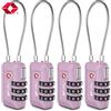 BV TSA - Lucchetto da viaggio per bagagli, set Your-Own con combinazione per armadietti di scuola, palestra, bagagli, valigie, armadietti, cassetta degli attrezzi, custodia (viola, 4 pezzi)
