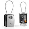 Iron Lock Scatola di blocco a chiave portatile e da parete con maniglia per cavo rimovibile impermeabile per interni ed esterni Combinazione a 4 cifre con codice resettabile Scatola di blocco esterna