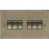 Knightsbridge CS42AB - Interruttore a piastra a 2 vie, in ottone antico, 10A 6G, 230 V