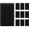 ENERLITES Placca copripresa senza fori, dimensioni 1-Gang 11,43 cm x 7,01 cm, in policarbonato termoplastico, 8801-BK-10PCS, colore: nero (10 pezzi)