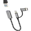 WASRUYI Adattatore USB(2in1)USB C e Micro USB connettore OTG 3.0 per Apple iPhone16 15 Android Macbook Tablet per iPad Cavetto Dati Tastiera Chiavetta USB-A Lettore Schede Convertitore compatibile per Samsung