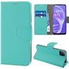 N NEWTOP Cover Compatibile con OPPO A73 5g, HQ Lateral Custodia Libro Flip Chiusura Magnetica Portafoglio Simil Pelle Stand (Turchese)